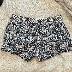 J. Crew, navy/white paisley Shorts